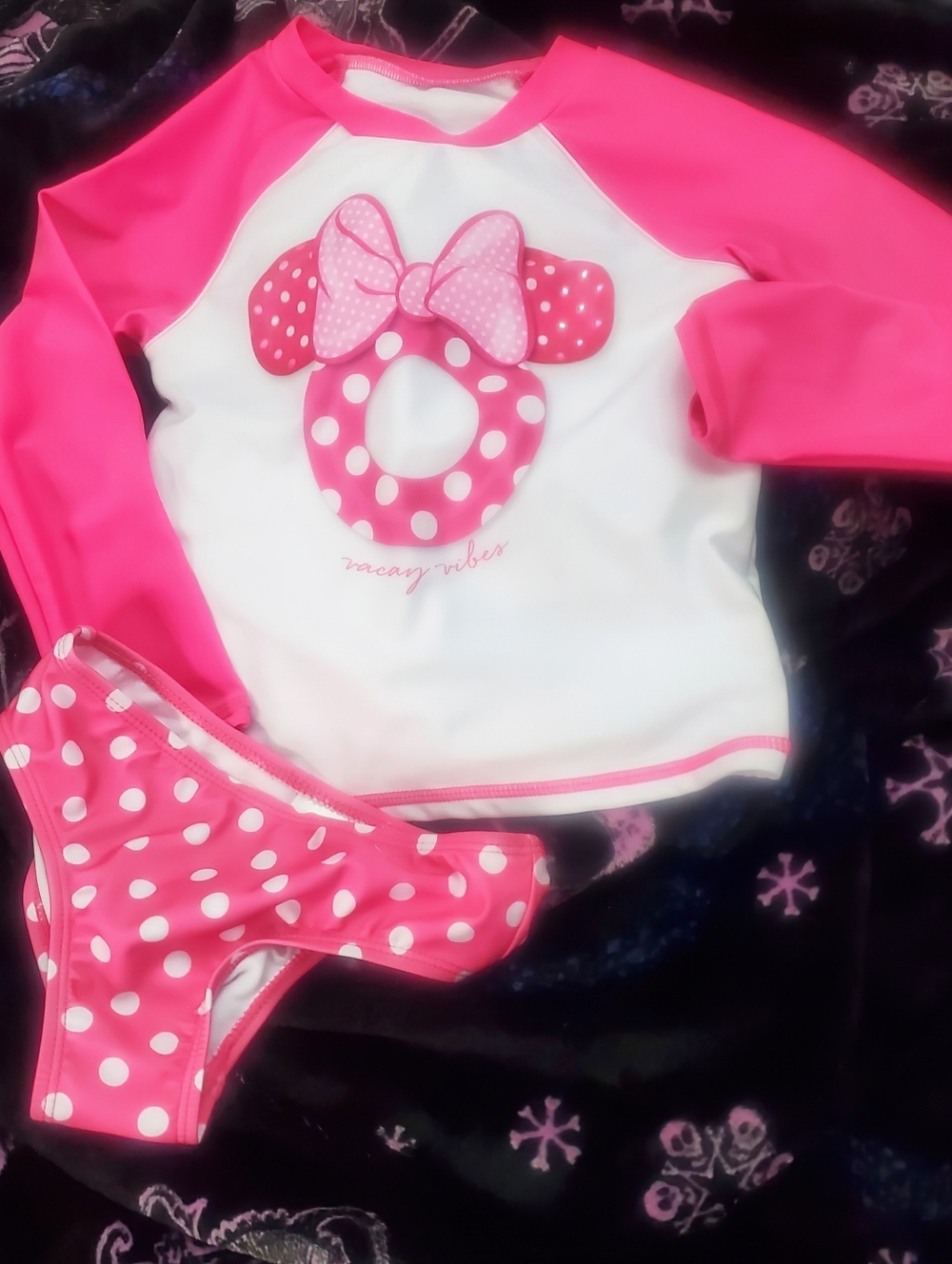 NWOT Little Girl's Minnie Mouse 2 Piece Bathing Suit